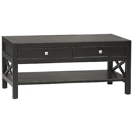 Coffee Table with 2 Drawers & 1 Shelf